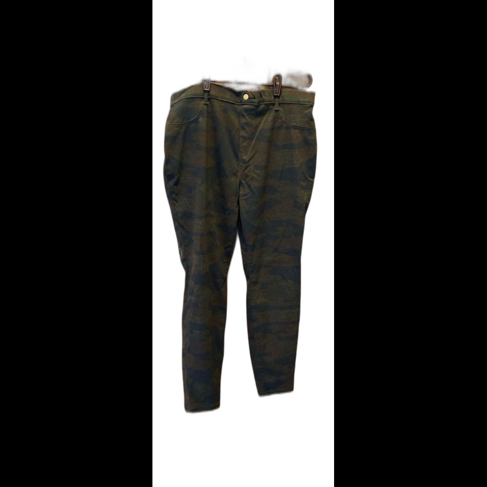 Time and Tru Stretch‎ Leggings Size XXL Black Brown camo Back Pockets + Stretch